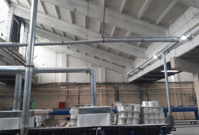 Завод ОАО «Стеклопластик Тверь», вентиляция станков производства арматуры